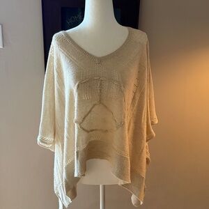 Monoreno Beige Knit Poncho